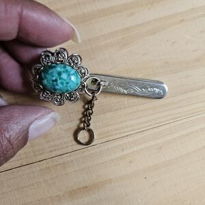 Vintage Silver-tone King's Key Finder Purse Clip with Ring